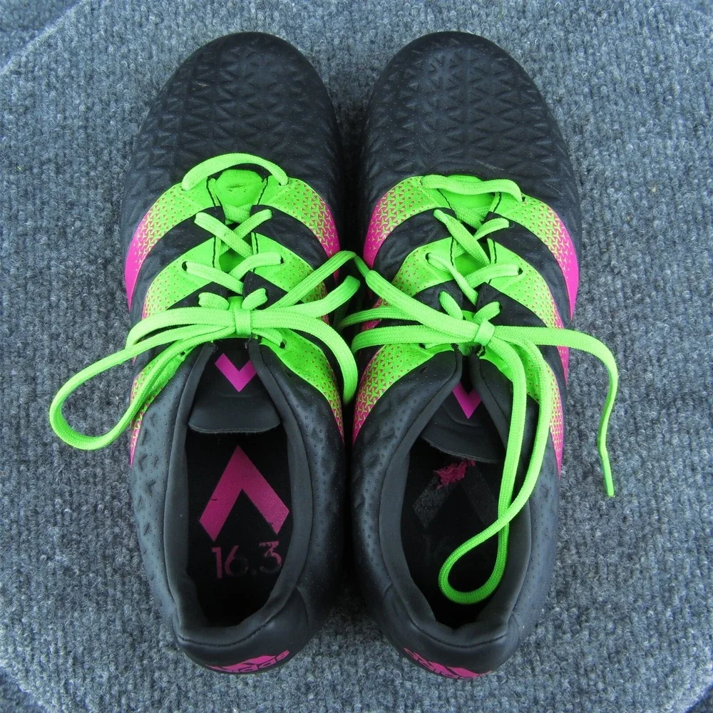 adidas Boys Sneaker Shoes Athletic Black Synthetic Lace Up Size Y 4.5 Medium‎